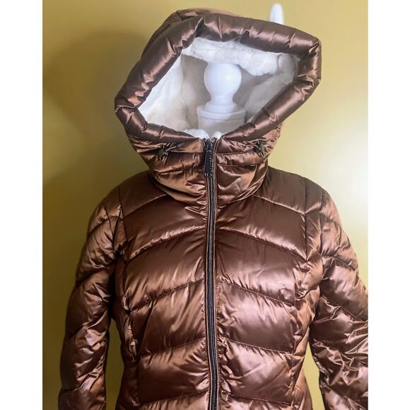 Laundry by Shelli Segal Faux Fur Cuff Hooded Puffer Coat Size Large NWT - Picture 4 of 11